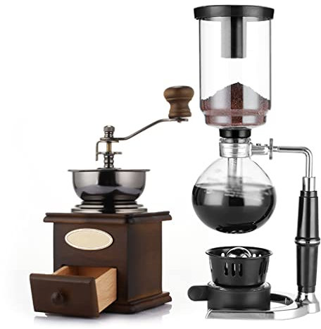 JITEM Cafetera sifón cafetera de estilo japonés de vidrio al vacío, sifón, percoladores, 3-5 tazas de vidrio, sifón de mesa, cafetera para café o té