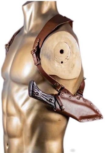 Rumity Traje de Cuchillo de axila Punk PU Traje de Daga Pirata de Cuero Juego de Cuchillo de Hombro Juego de rol Accesorios de Ropa(Marrón,Un tamaño)