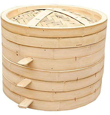 Vaporera de bambú calderas dobles olla de vapor de bambú utensilios de cocina comercial grande bandeja de albóndigas al vapor cocina, herramientas de cocina china (color: 54 cm 4steamer1lid) (54 cm