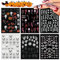 6 Blatt Halloween Nagelsticker, 5D Stereoskopisch Selbstklebend Nagel Aufkleber mit Web Kürbis Fledermaus Schädel Spinne, DIY Maniküre Dekor Sticker für Halloween (Schwarz)
