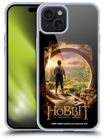 Head Case Designs Offizielle The Hobbit An Unexpected Journey Hobbit in der Tür Schluessel Kunst Gelhülle [Militärischer Schutzgrad] Kompatibel Mit Apple iPhone 15 Plus Und Kompatibel Mit MagSafe