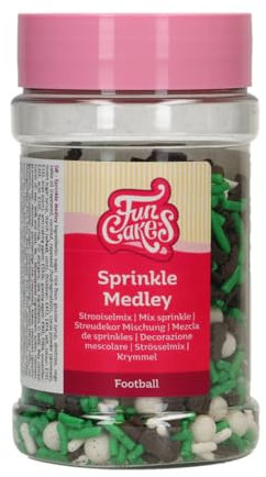 FunCakes Streuselmischung Fußball: Tortenstreusel, großartiger Geschmack, perfekt zum Verzieren von Torten, Streuselmischung. 180 g.