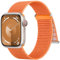 Higgs Nylon Armband Kompatibel mit Apple Watch Armband 46mm 45mm 44mm 42mm 49mm Damen Herren, Sport Klettverschluss Verstellbare Armbänder für iWatch SE Series 10 9 8 7 6 5 4 3 2 1 Ultra,Orange