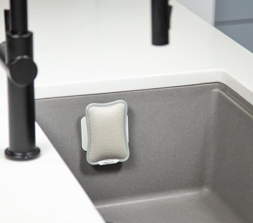 Premium Magnetic Sponge System - Dual-Sided Design for Kitchen Cleaning, Dishwasher Safe, 4 Dish Sponges +2 Magnetic Holders - Combo Pack
