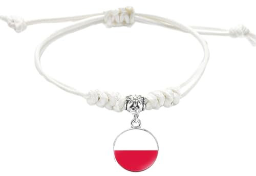 Polen-Flaggen-Armband,Verstellbares Polen-Flaggen-Symbol-Armband,Polen-Flaggen-Armband,Unterstützungs-Polen-Armband Für Männer Und Frauen,Ethnisches Patriotisches Ornament,Wie Abgebildet,18Cm
