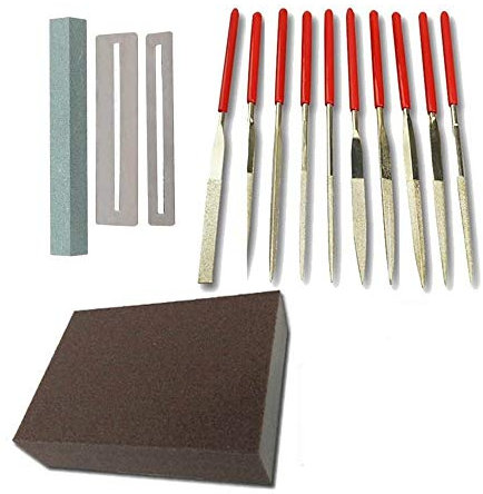 COMETX Gitarre Reparaturwerkzeug Edelstahl Gitarre Fret Polieren Datei Kit Fret Polieren Schutz Dichtung Schleifen Stein Gitarre Reparatur Werkzeug Instrument DIY Set