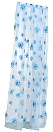 PRETYZOOM Transparente Voile-vorhänge Mit Stangentasche Fenstergardinen Aus Hochwertigem Material Blau Für Schlafzimmer Und Wohnzimmer