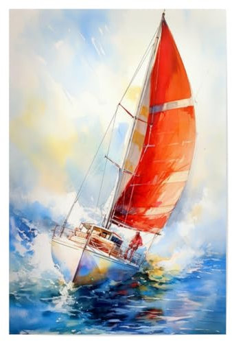 artboxONE Poster 150x100 cm Sport Segelboote Sportkunst E - Bild segeln segelboot segeln