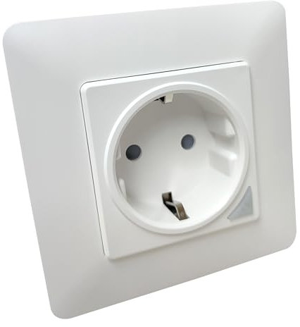 LED ATOMANT Pack 4x Enchufe de Pared Inteligente Wifi 16A con Medidor de Consumo, Base Schuko para Empotrar con Control Mediante APP Smart Life, Compatible con Alexa y Google Home, Medidas Standard