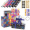 Geschenkpapier, 6 Blatt Packpapier, Geschenkpapier Geburtstag mit Aufklebern und Band, Gold Schwarzes Geschenkpapier, Geschenkpapier Weihnachten - 70X 50Cm