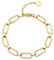 Jenosy 14K Vergoldet Groß Armband Damen Gold Schließe Büroklammer Kette Armbänder Personalisiertes Verstellbar Anhänger Armband für Frauen Mädchen Schmuck