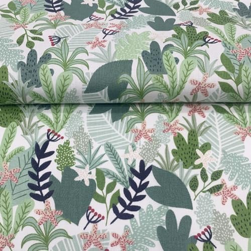 EDGEAM Baumwollstoff Meterware 160 cm breit - Stoffe zum Nähen (50cm, 100cm, 200cm) - Handwerken Nähen Stoff - Dekostoff - Nähmaterial (Grün 06#, 50x160cm)