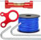 Maurerschnur 50m x 1,7mm (Richtschnur) | Schnureisen 380mm 38cm (Erdnagel Hering 10mm) | Schnurwasserwaage (Wasserwaage klein) | Schnurspanner (Maurerschnurspanner)
