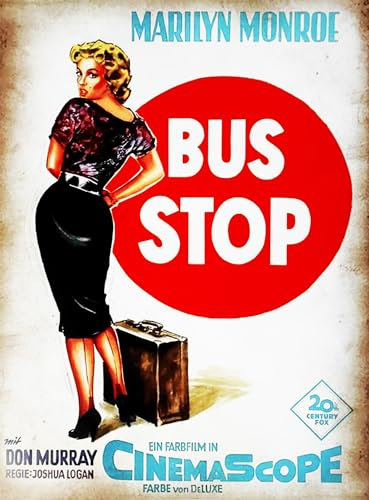 KUSTOM ART Dekoratives Wandposter Serie Poster Film Bus Stop mit Marilyn Monroe Kunstdruck auf beschichtetem Papier 40 x 30 cm ohne Rahmen
