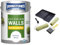 Johnstone's, Exterior Smooth Masonry Paint, Brilliant White, Up to 15 Years & ProDec PRRT028 5 piece Twin Masonry Paint Roller, Frame, 4 Brush and Tray Set, Heavy Duty Paint Roller Set