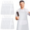 SPORWAY 12 grembiuli da cucina: grembiule regolabile con 2 tasche, unisex, bianco, 76 cm x 64 cm