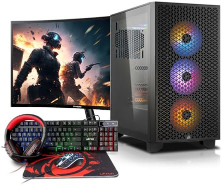 Memory PC Gamer-PC, Core i5-14600K 14x 3.50GHz, 16 GB DDR5, 1000 GB SSD M.2, RTX 4060 8GB, Win 11 Pro + 24 Zoll + Ultron Hawk Gaming Kit 4in1 Set