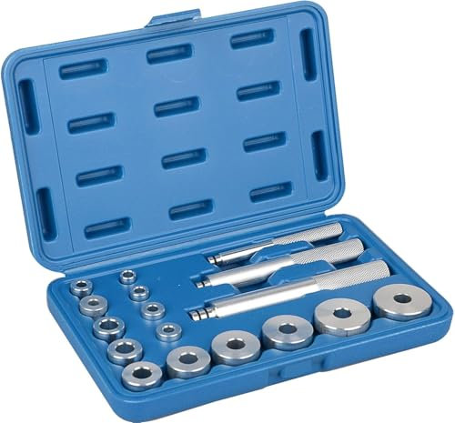 Kit de 17 outils de roulement de roue - Joint de bague de roulement - Disques de pilote - Kit de montage pour douilles d'essieu de roue