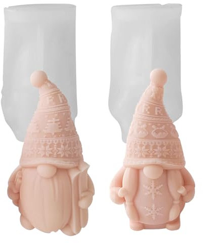 Stampi in Silicone a Forma di Gnomo per Natale, per Versare il Gnomo, Decorazione Natalizia (AB)