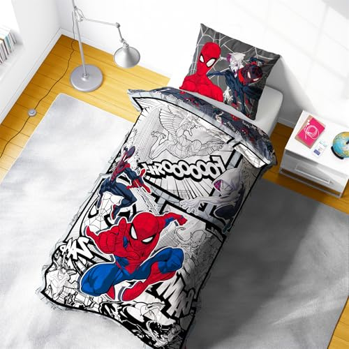 Marvel Spiderman Bedding | Amazing Spiderverse Villains Venom | Polycotton Single Duvet Cover Set - Includes Matching Pillowcase