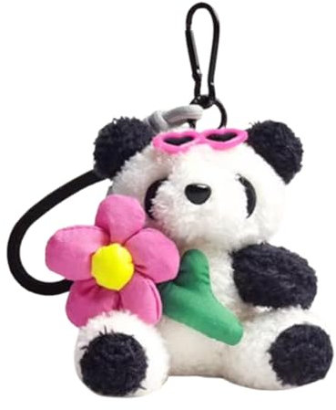 Porte-clés Panda en peluche,Porte-clés Panda - Pendentif panda porte-clés en peluche douce - Pendentif de sac Panda, peluche porte-clés pour anniversaire ou vacances, accessoire de sac ou de porte-clé