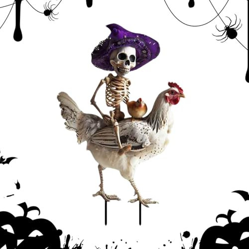 Piquets de jardin d'Halloween, piquets de jardin d'Halloween | Poulet Chat Noir Halloween Pieu de jardin en métal,Panneau de pelouse plat d'halloween, Art de cour, piquet de jardin décoratif pour déco
