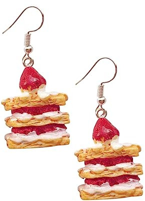 Holibanna 1paar Kreative Erdbeer Kuchen Ohrringe Lustige Dessert Ohrhänger Für Frauen Stilvolle Damen Ohrringe Für Partys Geburtstage Und Anlässe Einzigartiger Modeschmuck