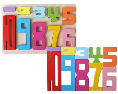 lopituwe Holzbausteine für Kinder fördern die Zahlenerkennung und eignen Sich sehr gut für das frühe Erlernen von Mathematik und Zahlen, Typ+1