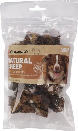 Flamingo Leckerli Hund – Snack Nature Schafslunge Würfel – 150g – glutenfrei – ohne Zuckerzusatz – Trainingssnack für Hunde