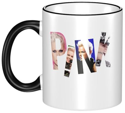 UYETSGDFG P!*nk P*i*n*k Singer Border Color Keramiktasse - Popmusik Personalisierte Kaffeetasse Hitzebeständige Tasse, Geeignet Für Büro Und Heimgebrauch, Fan Geschenk