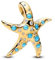 PHCLASY Gold Starfish Charms Kompatibilität für Europas Armband Anhänger für Damen