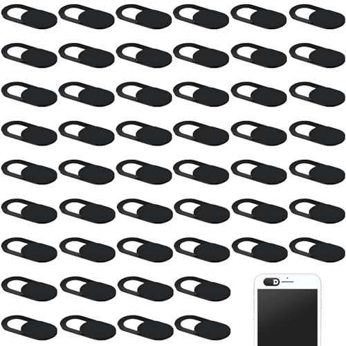 YIIWONI 50 piezas Cubierta Webcam,0,6 mm Ultra Delgado Metal Deslizante Cámara Cubierta Accesorios para Ordenador Portátil,Cubierta de cámara frontal,Cubierta de la cámara deslizante