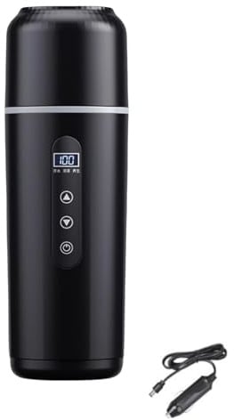Hervidor eléctrico de viaje de 500 ml con pantalla de temperatura en tiempo real compatible con tomas de corriente USB de 5 V y 12 V/24 V
