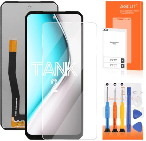 AGCUT Ersatzbildschirm für Unihertz Tank 2 LCD Display Ersatz für Unihertz Tank 2 LCD Display Digitizer Touchscreen Komplette Montage mit Reparatur-Set
