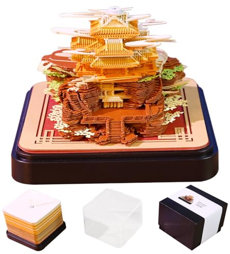 3D-Kalender 2026, transformierbare Papierskulptur-Kunst, einzigartiger Tischkalender mit täglichem Notizblock für Heim- und Bürodekoration