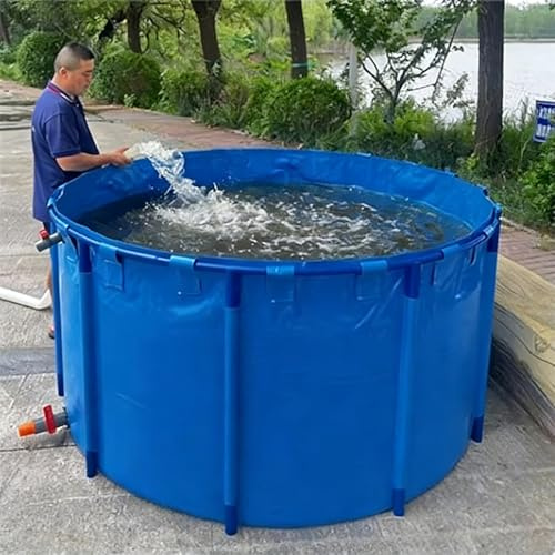 LZMZMQ Piscinas Desmontables Acero/Piscina Marco Piscina Familiar Portátil/Albercas para Adultos, Piscina De Agua Salada, Estanque De Almacenamiento Circular De Gran Capacidad(3X1M/7000L/1850GAL)