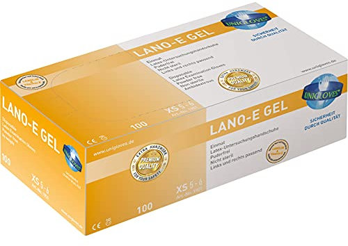 UNIGLOVES Lano-E Gel; Einmalhandschuhe *Größe M* (1x100 Stück)