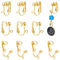 PandaHall 10 Stk. Nicht durchbohrter Eisenclip an Ohrringkomponenten, goldene Farbe, ca. 13,5 mm breit, 15,5 mm lang, 7 mm dick, Loch: ca. 1,2 mm