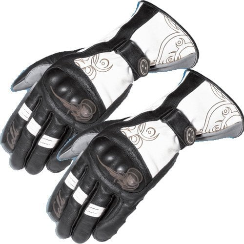 Held Mayra Leather Sports Ladies Gloves Motorbike Motorcycle Visor Wiper Black/White S