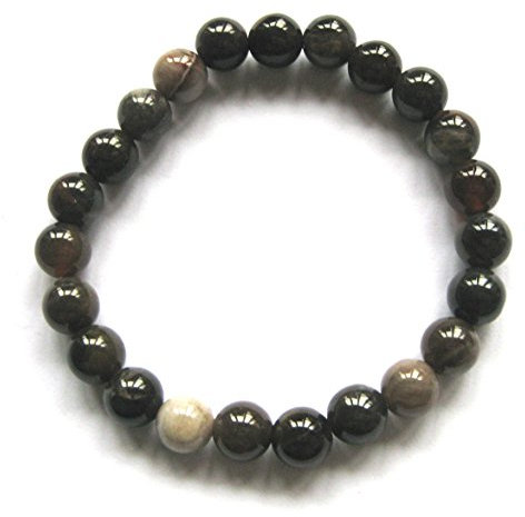 Amaryllis Kugel-Armband versteinertes Holz 8 mm