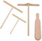 Ogquaton Crêpe Spreader Kit Spatule en Bambou Crêpe Pan À La Main en Bois Naturel pour Faire des Crêpes du Petit Déjeuner 4 Piece Set