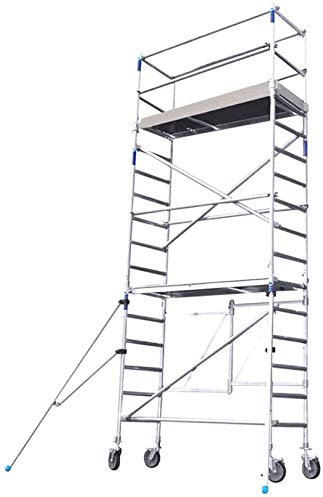 Alumexx Klappgerüst ALX FS 75 - Alugerüst - Rollgerüst - Gerüst - Baugerüst - Fahrgerüst - Malergerüst - Gartengerüst - Hohe Qualität: N-EN 1004 TÜV-Zertifikat TYPE C - 5.8 Meter Arbeitshöhe)