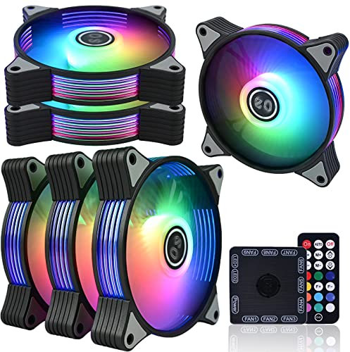 Onewatt DS Axis Rainbow LED Addressable RGB 120mm Case Fan with Controller for PC Cases, CPU Coolers, Radiators system (3pcs rgb fans, 2pcs led strips, E Series)