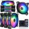 Onewatt DS Axis Rainbow LED Addressable RGB 120mm Case Fan with Controller for PC Cases, CPU Coolers, Radiators system (3pcs rgb fans, 2pcs led strips, E Series)