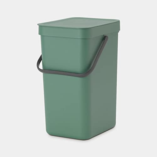 Brabantia Brabanita Mülleimer, Kunststoff, Tannengrün, 12 Liter