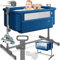 KESSER® Zustellbett Hubi 3in1 Baby Beistellbett Reisebett Babybett mit weich Matratze, mit Rollen Kinderbett, 5-Fach Höhenverstellung, Faltbare Seitenwand für Zuhause und Unterwegs, Blau