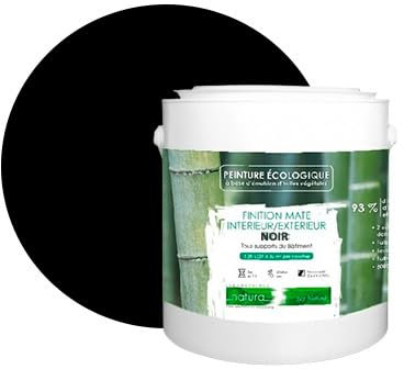 BOX DECO COULEURS Peinture naturelle écologique intérieur extérieur aspect mat Natura - 2.5L, Noir