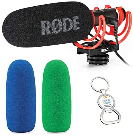 Rode Videomic NTG Camera Microphone + WS-Chroma Windshield + Keepdrum Bottle Opener