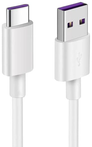 USB C Charger Cable for JISULIFE Handheld Mini Fan, WiHoo Fan, CIVPOWER Neck Fan, HomeLifairy Fan, FrSara, Bladeless, SWEETFULL Replacement Personal Portable Fan Type-C Charging Power Cord (5FT White)