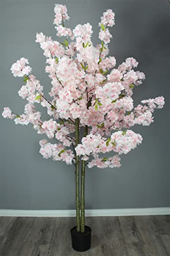 Arnusa Plante artificielle Cerisier Fleur de cerisier Artificiel Arbre Artificiel Fleur de Cerisier Plante d'intérieur (Rose 160 cm)